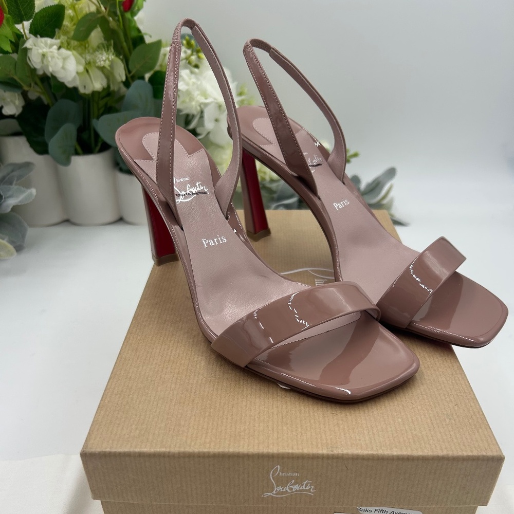 *********Women’s Christian Louboutin CONDORA 85 patent leather sandals size 37.5